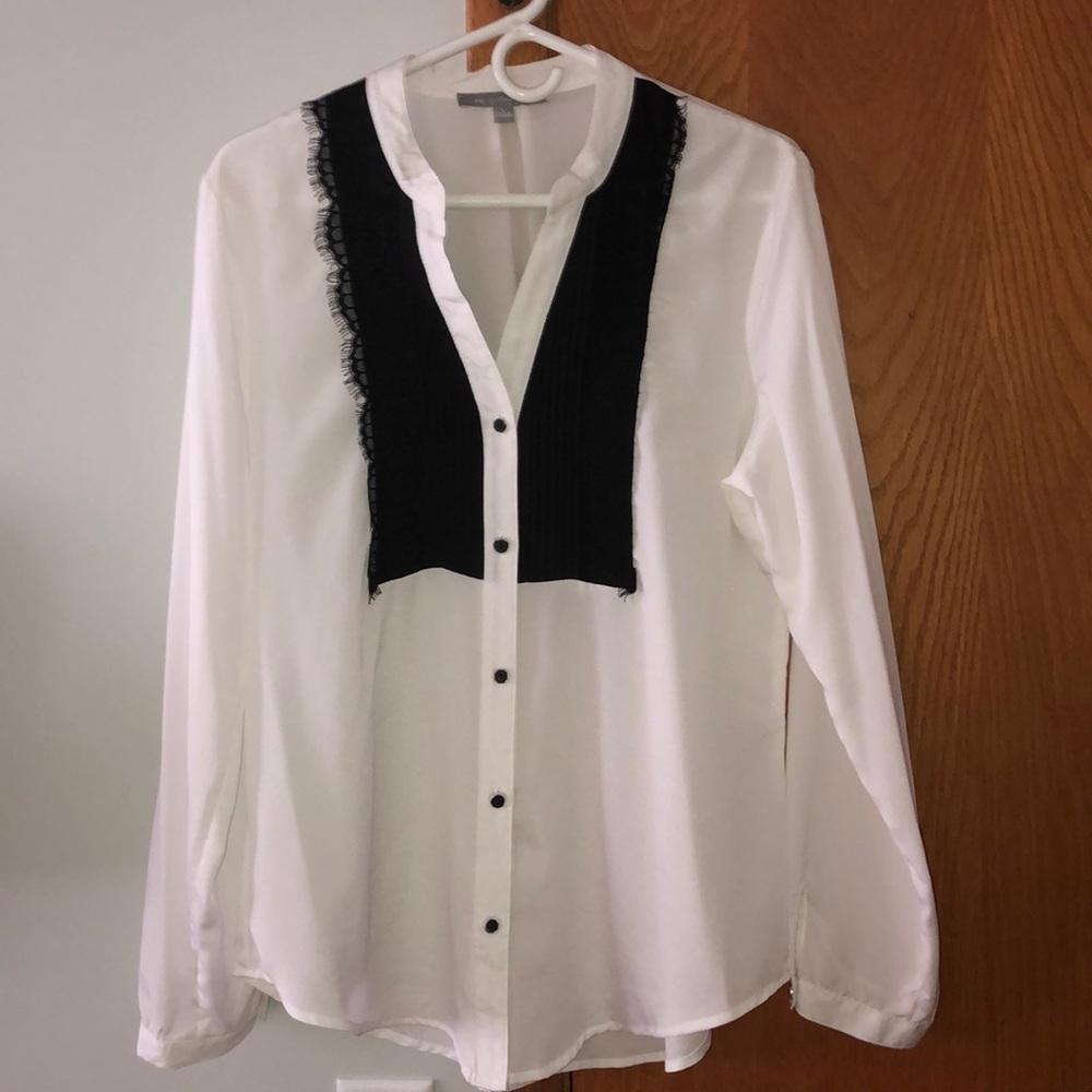 Adorable off white and black blouse